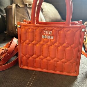 Steve Madden Quilted Orange Satchel